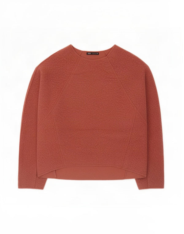 Zara Womens Oversized Boat Neck Jumper Sweater UK 10 Small Pink