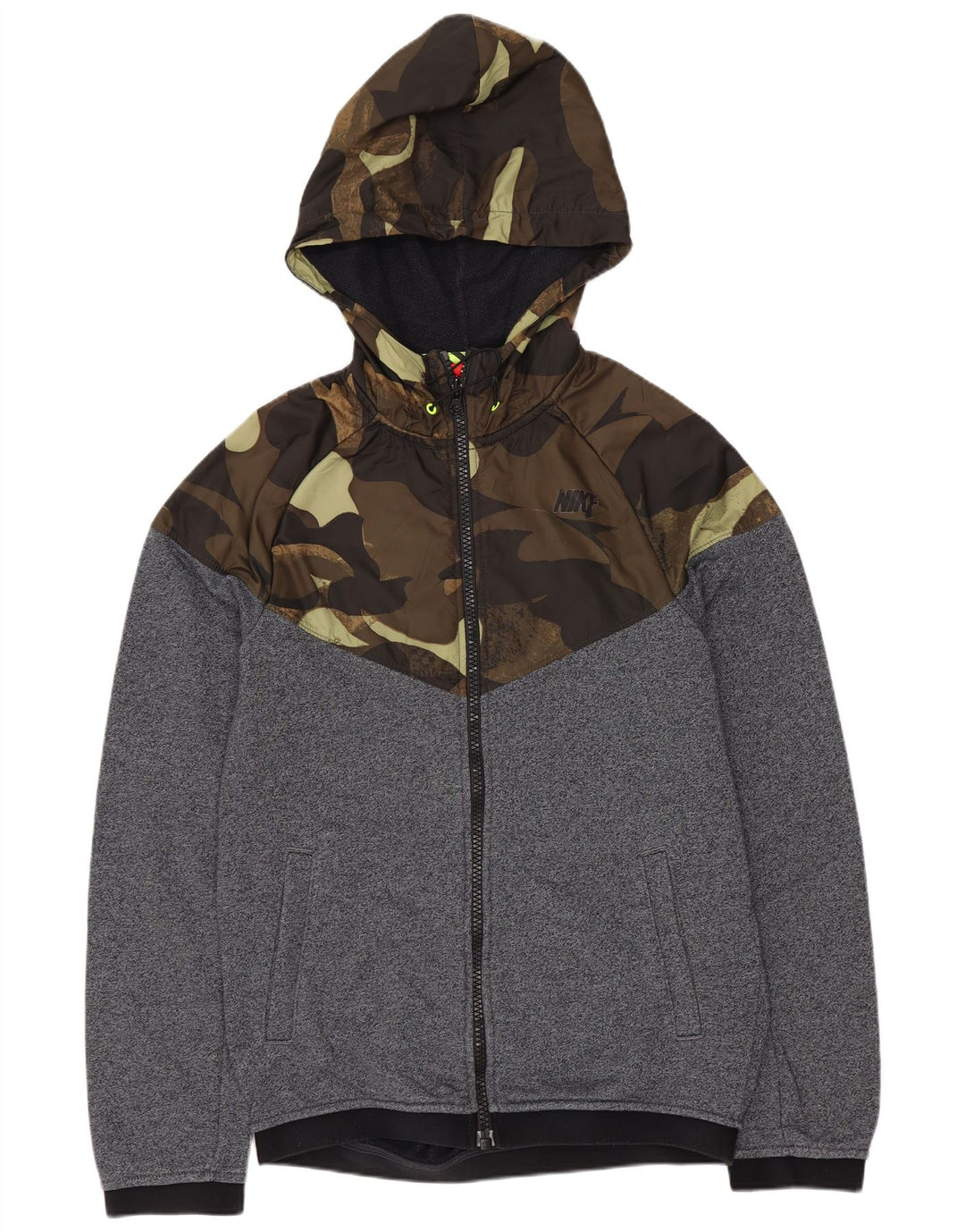 Nike Mens Zip Hoodie Sweater Small Navy Blue Camouflage Cotton