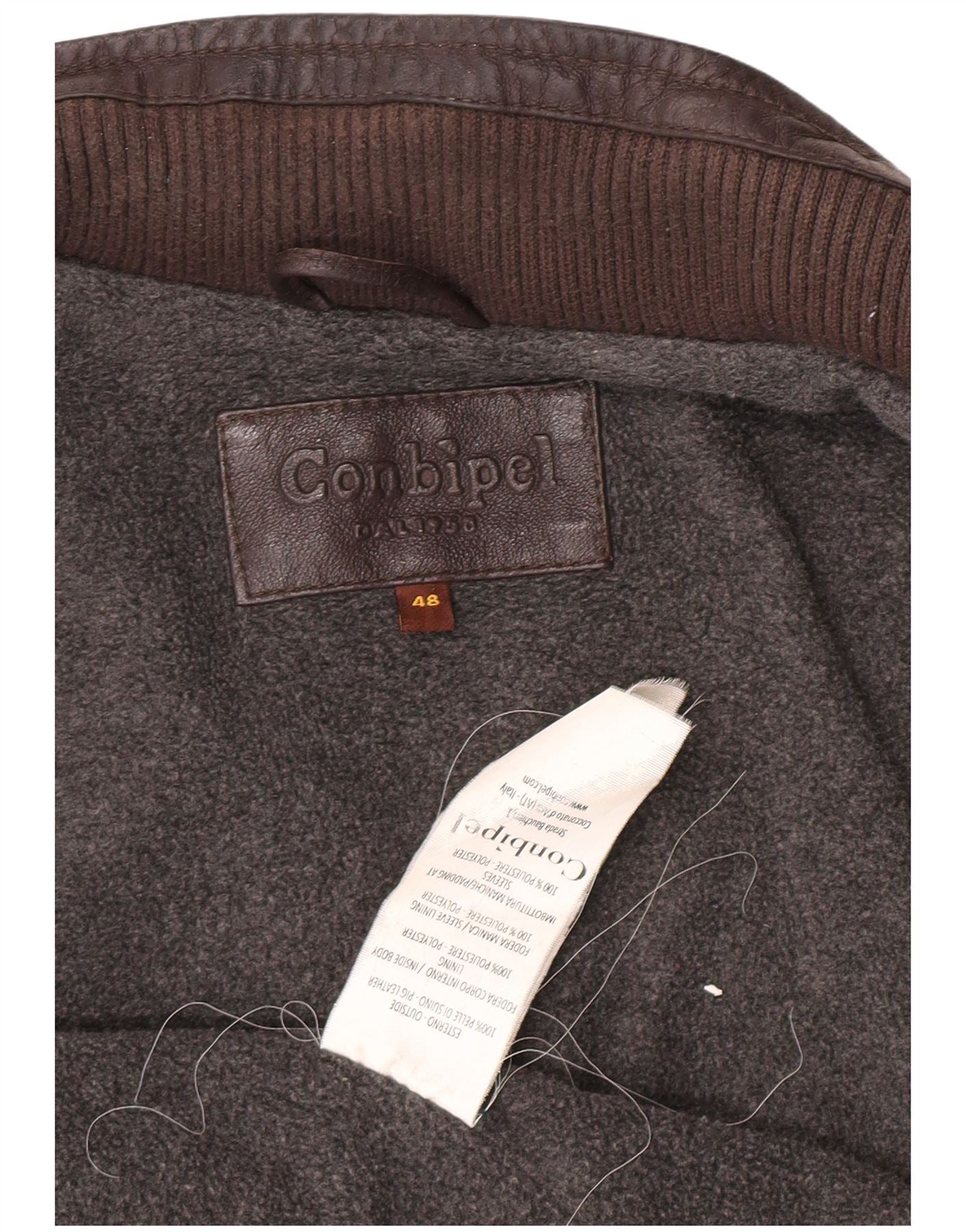 Conbipel Mens Leather Jacket IT 48 Medium Brown Leather – Messina