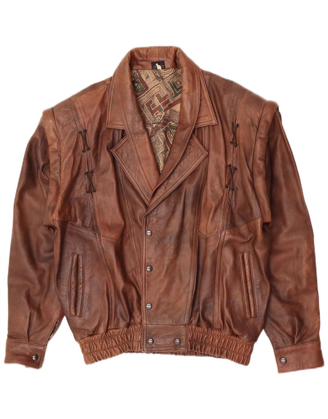 Vintage Mens Leather Jacket UK 40 Large Brown Leather