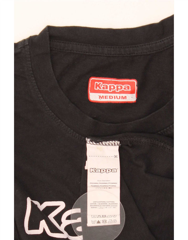 Kappa Mens Graphic T-Shirt Top Medium Black Cotton