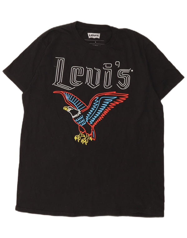 Levi's Mens Graphic T-Shirt Top Large Black Cotton