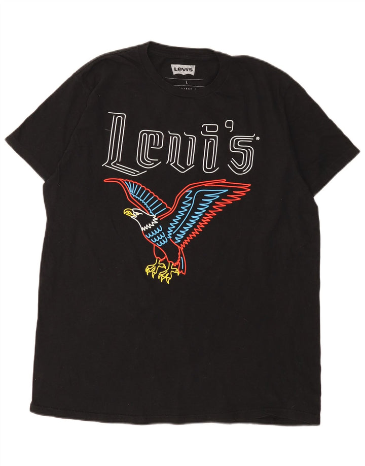 Levi's Mens Graphic T-Shirt Top Large Black Cotton