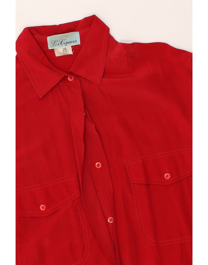 LES COPAINS Womens Longline Shirt Blouse IT 40 Small Red | Vintage Les Copains | Thrift | Second-Hand Les Copains | Used Clothing | Messina Hembry 