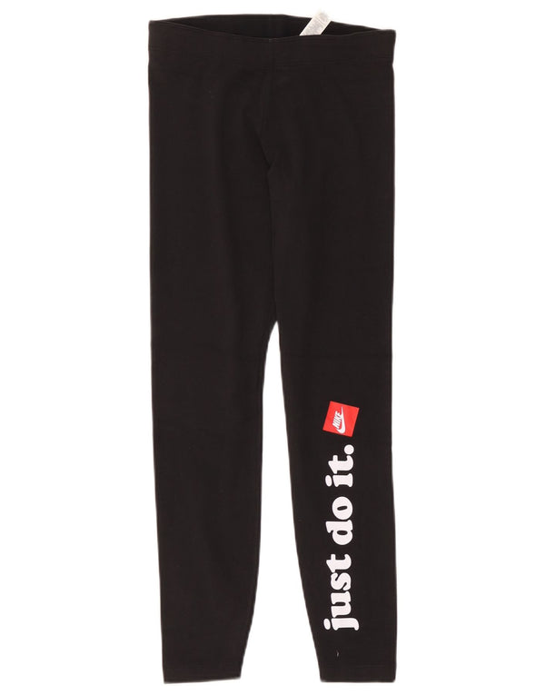 Nike Womens Graphic Leggings UK 8 Small  Black Polyester