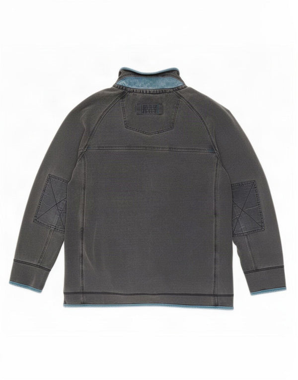 Fat Face Mens Zip Neck Sweatshirt Jumper Large Blue Cotton