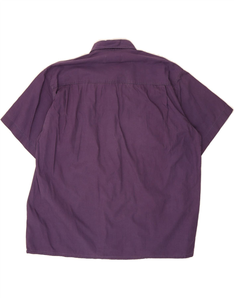 CARLO COMBERTI Mens Short Sleeve Shirt Size 43/44 XL Purple Vintage Carlo Comberti and Second-Hand Carlo Comberti from Messina Hembry 