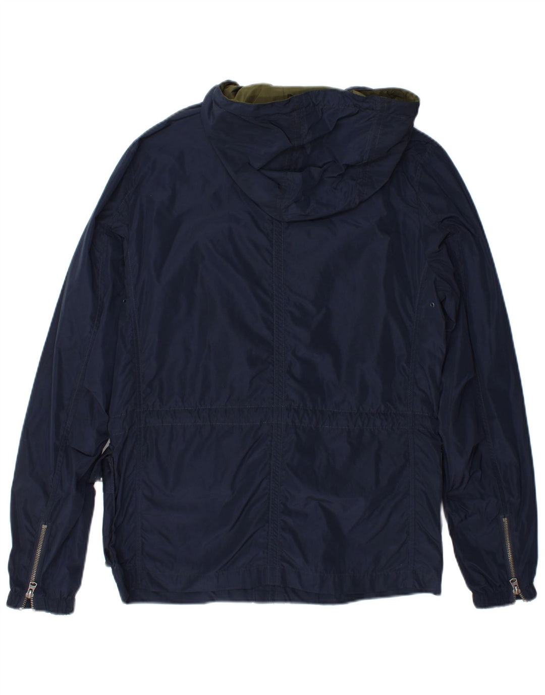 Wrangler Mens Hooded Utility Jacket UK 36 Small Navy Blue Polyester