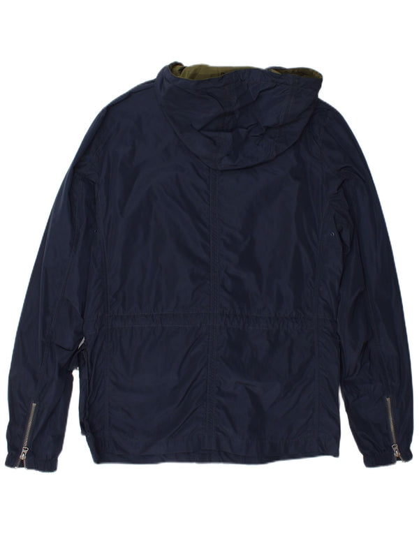 Wrangler Mens Hooded Utility Jacket UK 36 Small Navy Blue Polyester