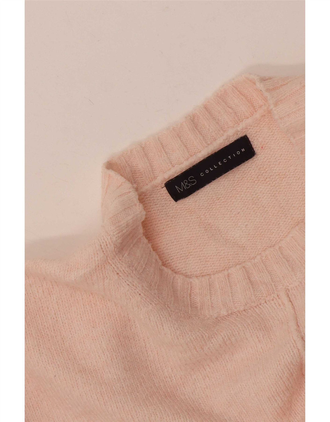 Marks & Spencer Womens Crew Neck Jumper Sweater UK 14 Large Pink
