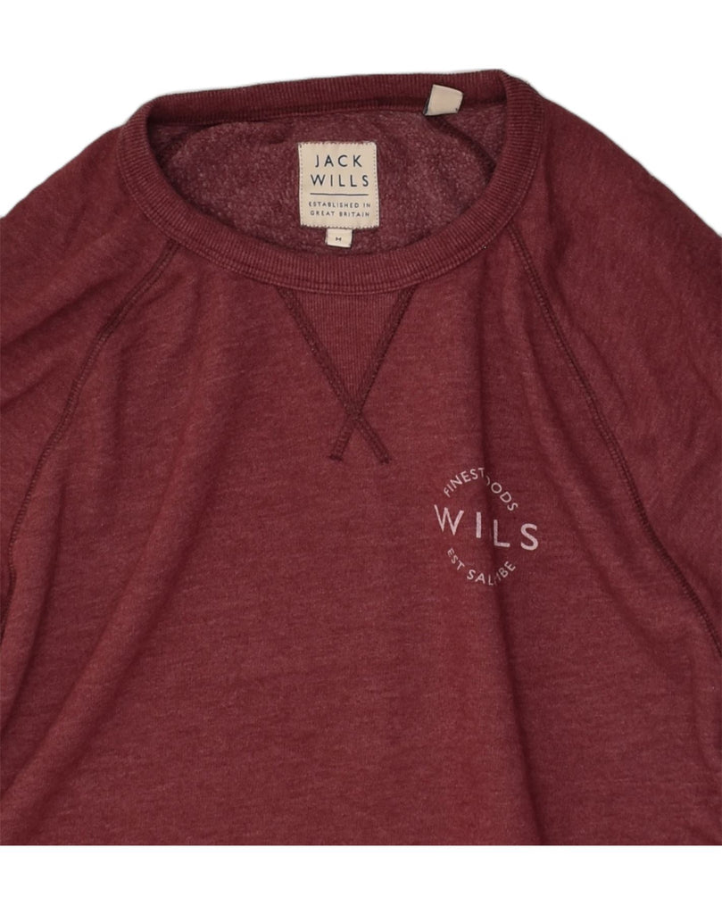 JACK WILLS Mens Sweatshirt Jumper Medium Maroon Cotton | Vintage Jack Wills | Thrift | Second-Hand Jack Wills | Used Clothing | Messina Hembry 