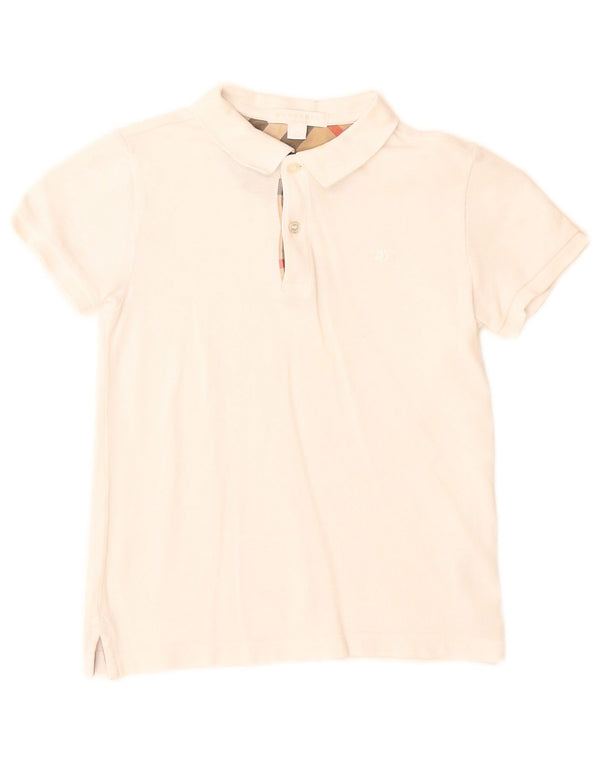 Burberry Boys Polo Shirt 6-7 Years White Cotton