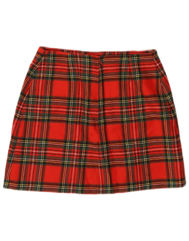 Vintage Womens A-Line Skirt W26 Small Red Check