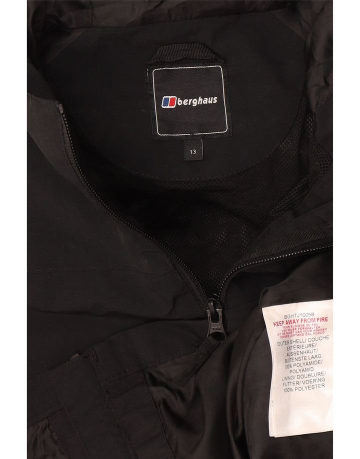 Berghaus Boys Hooded Raincoat 12-13 Years Black Polyamide