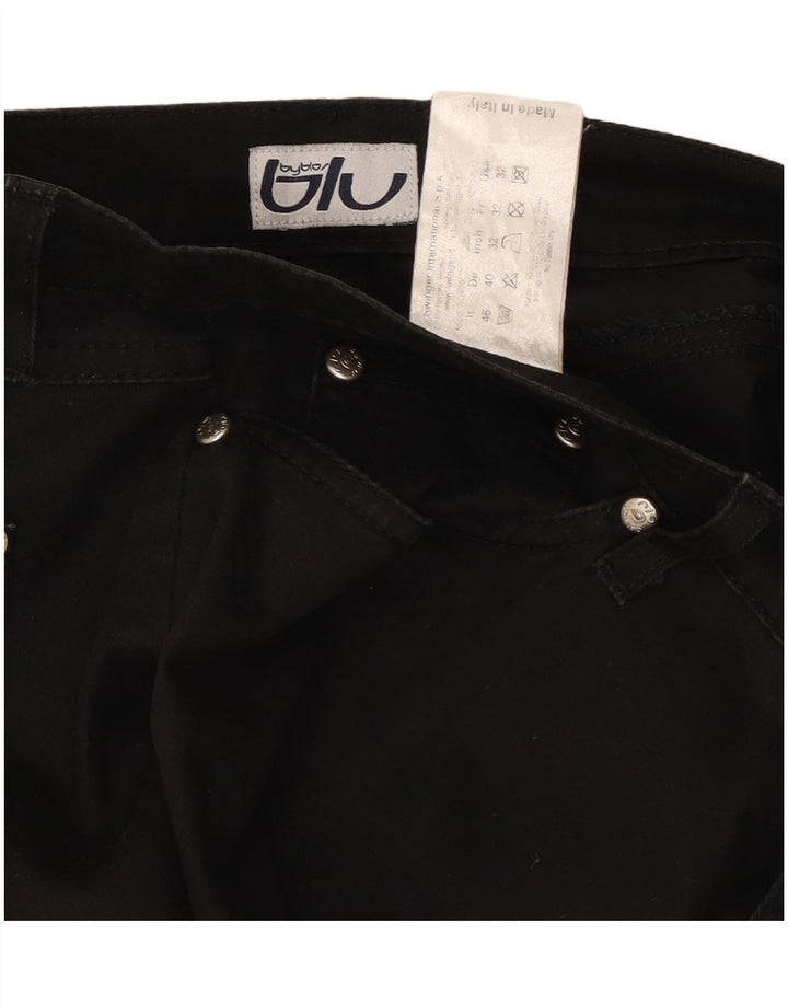 Byblos Womens Wide Leg Jeans W32 L31 Black Cotton