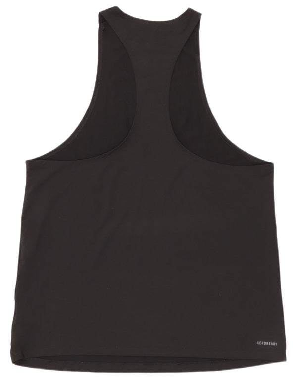 Adidas Mens Aeroready Graphic Vest Top Medium Black Polyester