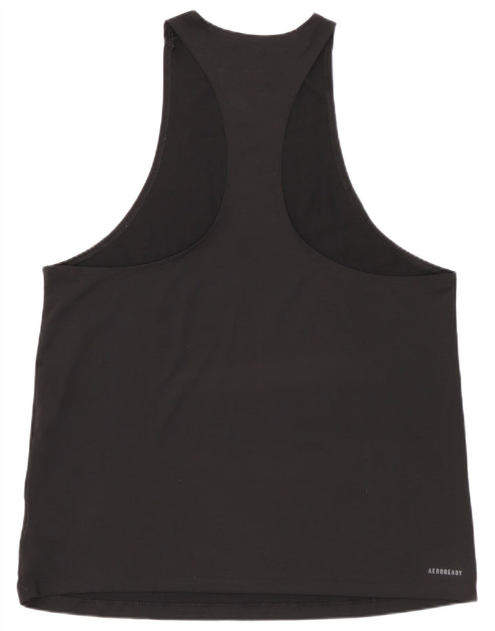 Adidas Mens Aeroready Graphic Vest Top Medium Black Polyester
