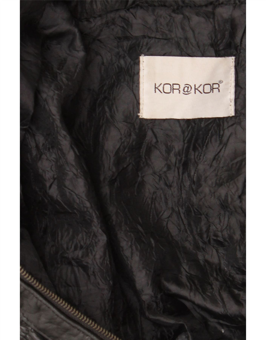 Kor@Kor Womens Hooded Leather Jacket UK 12 Medium Black