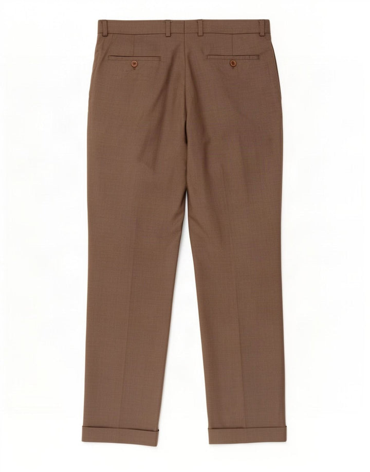 Marks & Spencer Mens Pegged Suit Trousers W34 L31 Brown Wool