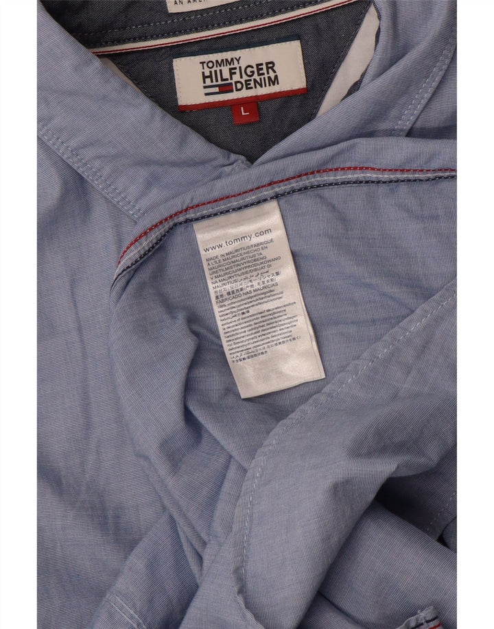 TOMMY HILFIGER Mens Shirt Large Blue Cotton