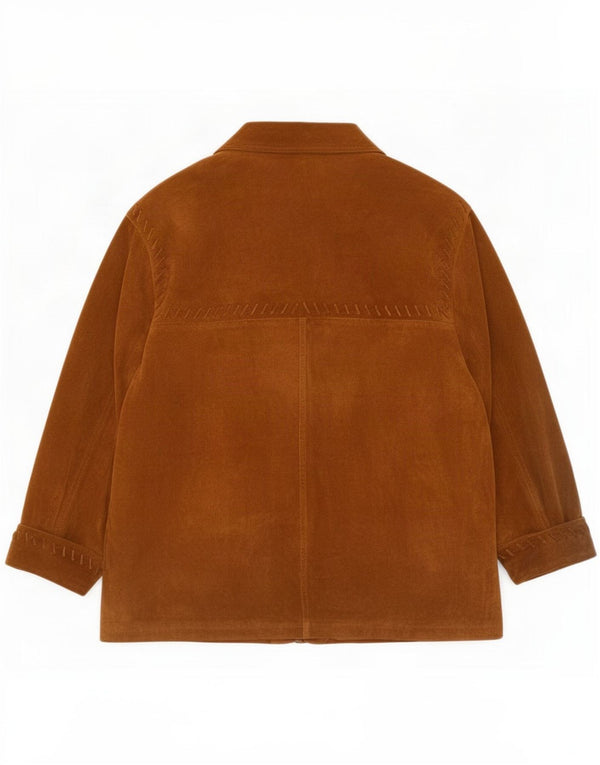 Conbipel Womens Oversized Suede Jacket IT 46 Large Brown Leather