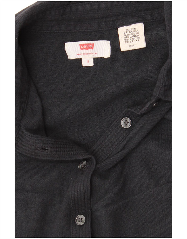 LEVI'S Womens Oversized Pullover Shirt UK 10 Small Black