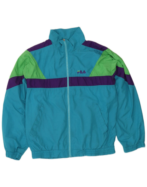 Fila Mens Loose Fit Tracksuit Top Jacket IT 50 Medium Blue Colourblock