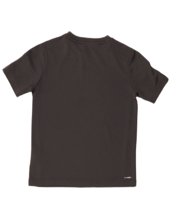 Adidas Boys Graphic T-Shirt Top 9-10 Years Grey Polyester