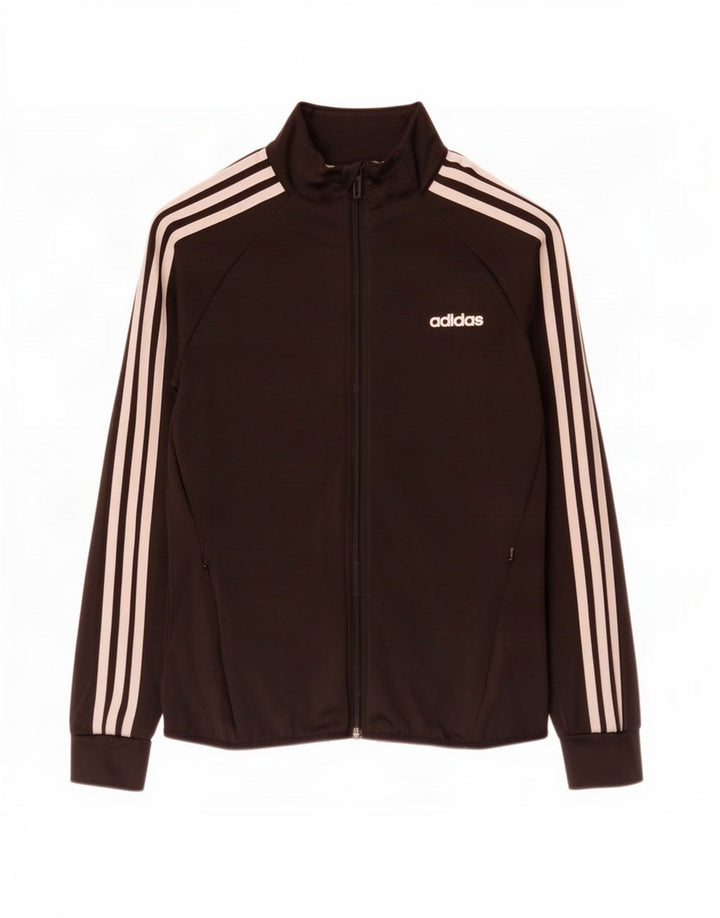 Adidas Womens Climalite Tracksuit Top Jacket UK 8/10 Small Black Polyester