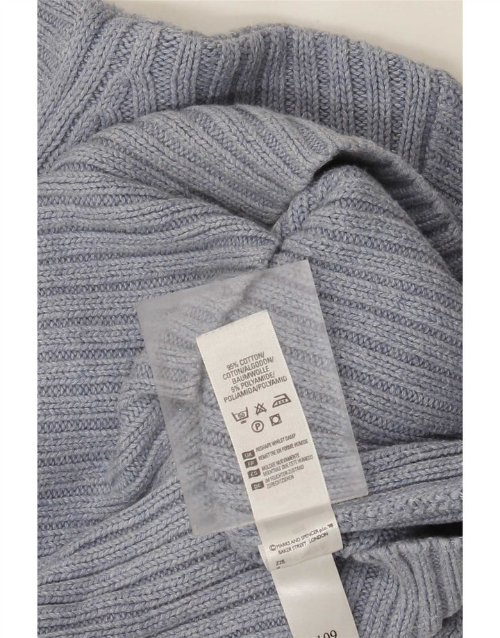 Marks & Spencer Mens Crew Neck Jumper Sweater Medium Blue Cotton