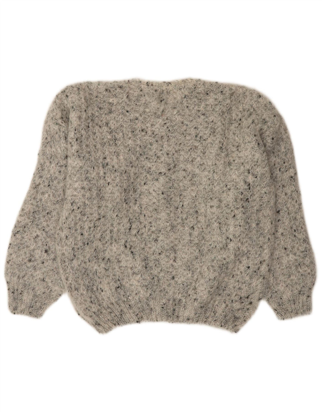 VINTAGE Womens Oversized Cardigan Sweater UK 18 XL Grey Flecked