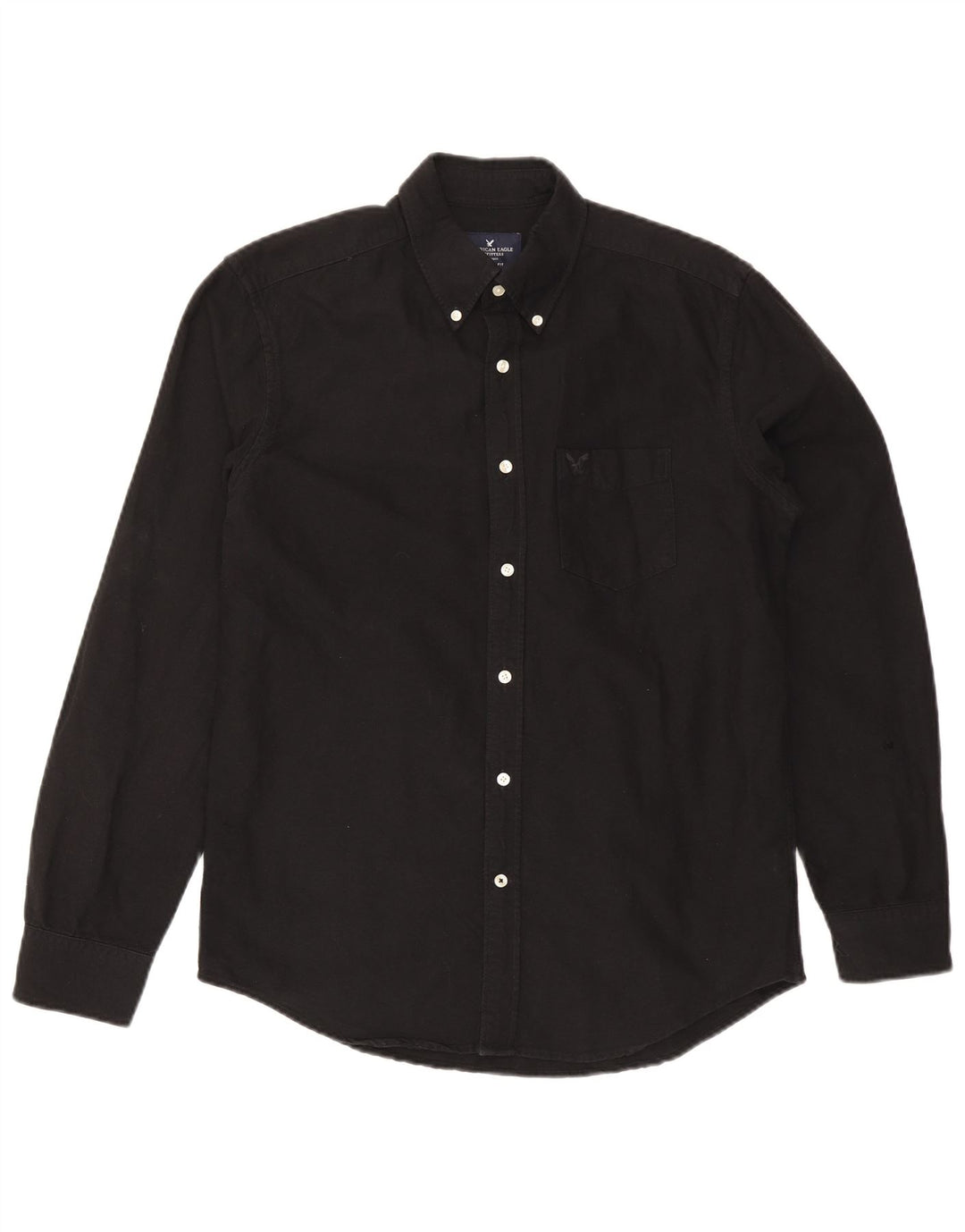 American Eagle Mens Classic Fit Shirt Medium Black Cotton