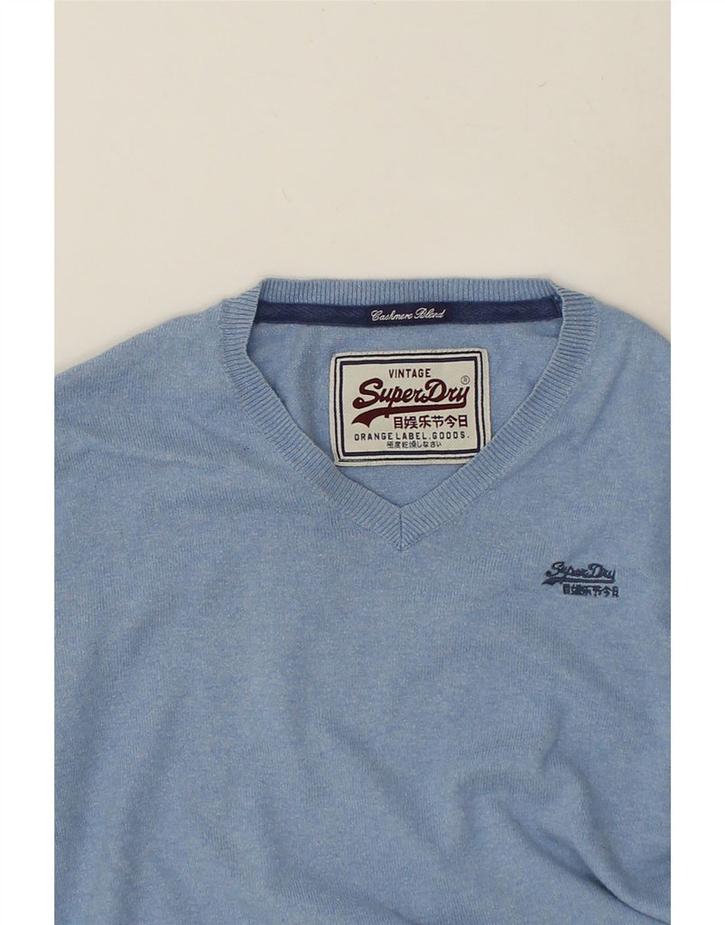 SUPERDRY Mens Vintage V-Neck Jumper Sweater Medium Blue Cotton | Vintage Superdry | Thrift | Second-Hand Superdry | Used Clothing | Messina Hembry 