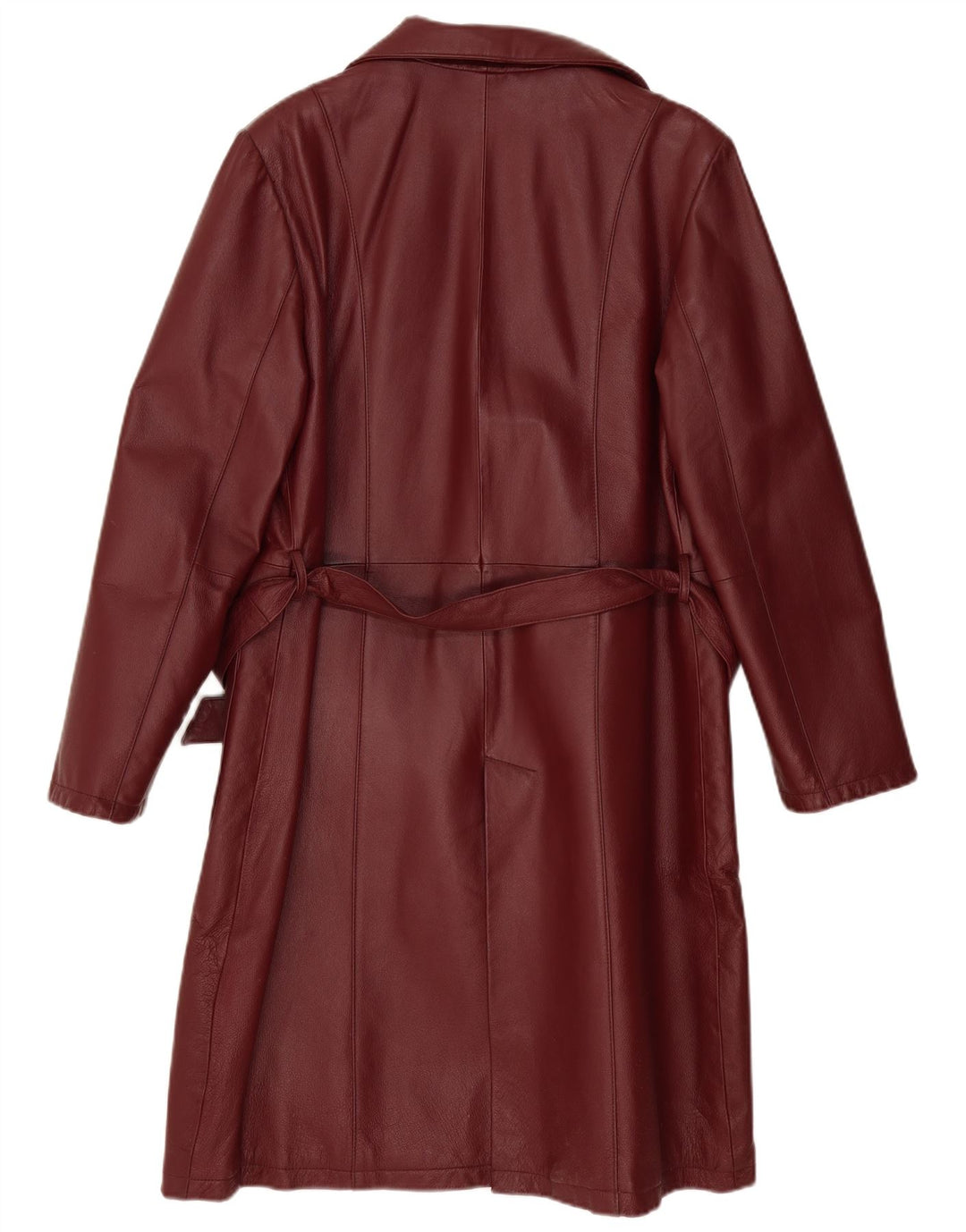 Vintage Womens Leather Coat IT 50 XL Burgundy Leather