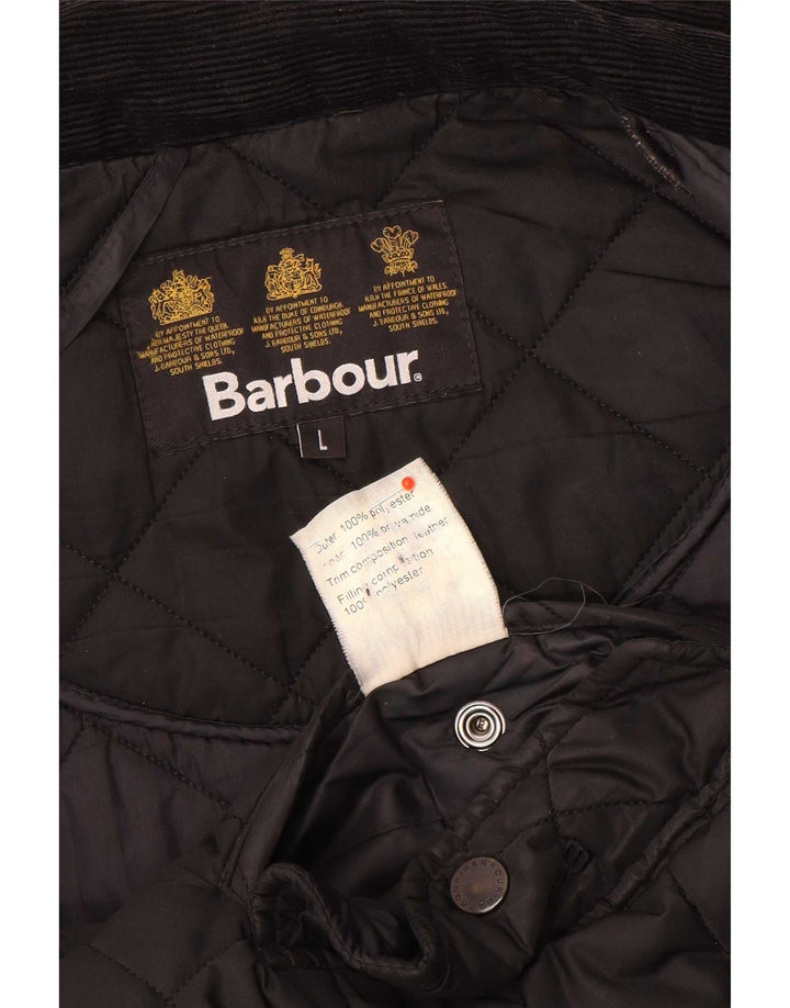 Barbour Mens Quilted Jacket UK 40 Large Black Polyester