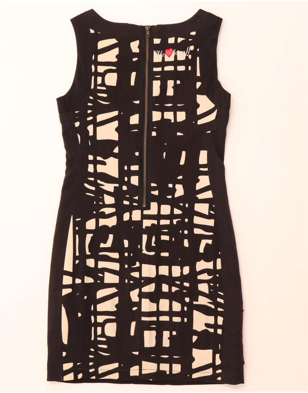 DESIGUAL Womens Abstract Pattern Sheath Dress EU 38 Medium Black