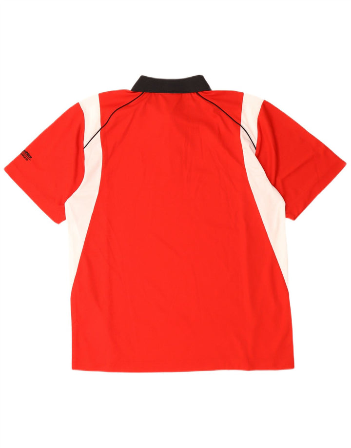 Lotto Mens Rugby Polo Shirt Medium Red Colourblock Polyester