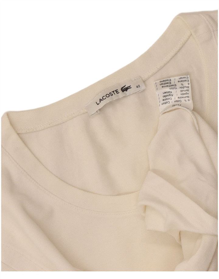 Lacoste Womens T-Shirt Top Size 42 Large White Cotton