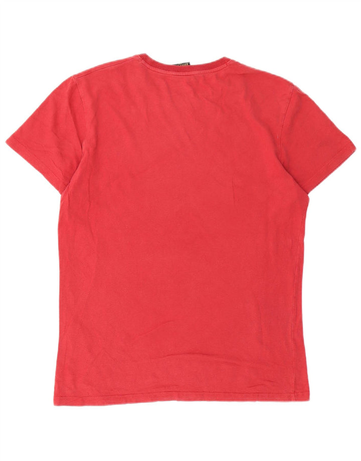 SUPERDRY Mens Graphic T-Shirt Top Large Red Cotton