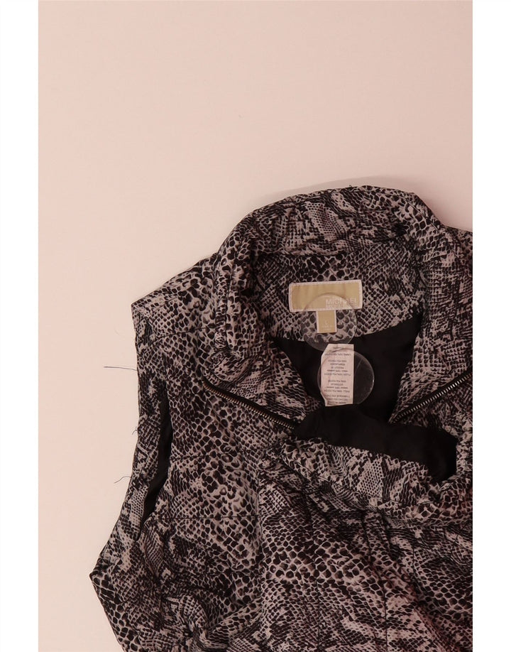 MICHAEL KORS Womens Padded Gilet UK 16 Large Grey Animal Print Polyester Vintage Michael Kors and Second-Hand Michael Kors from Messina Hembry 