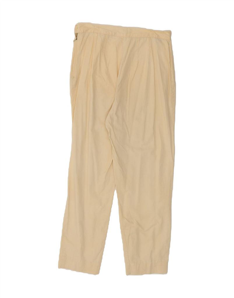 SISLEY Womens High Waist Straight Casual Trousers W32 L26 Off White Cotton Vintage Sisley and Second-Hand Sisley from Messina Hembry 