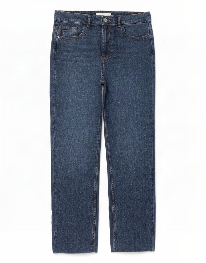 Zara Womens Straight Jeans EU 38 Small W28 L28 Blue Spotted