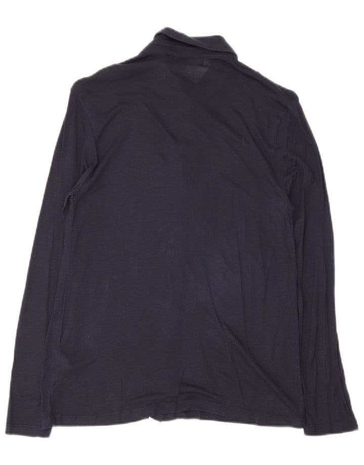 Marks & Spencer Womens Shirt UK 10 Small Navy Blue Viscose