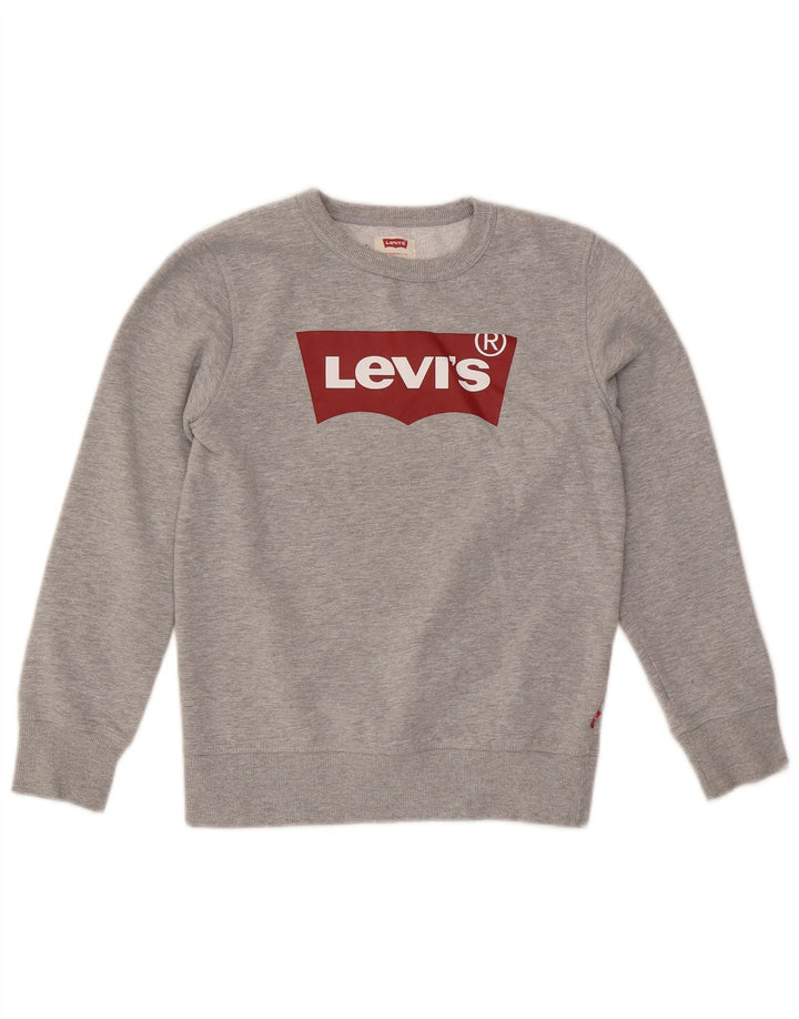 Levi's Boys Graphic Sweatshirt Jumper 10-11 Years Medium Grey Cotton