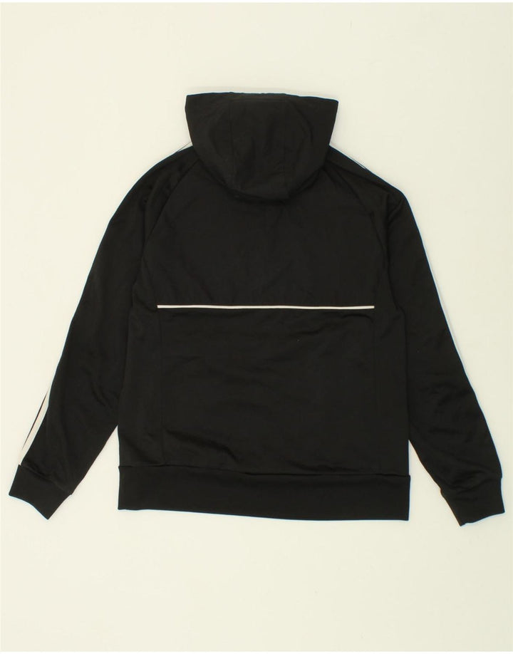 ADIDAS Boys Zip Neck Hoodie Jumper 13-14 Years Black Polyester Vintage Adidas and Second-Hand Adidas from Messina Hembry 