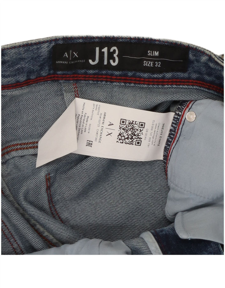 Armani Exchange Mens Slim Jeans W32 L32 Blue Cotton