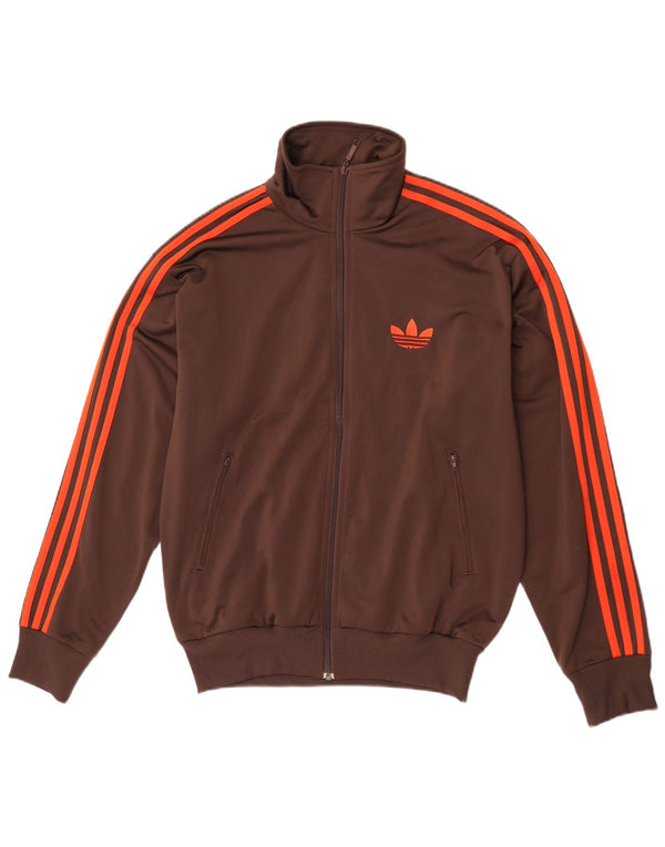 Adidas Mens Tracksuit Top Jacket Medium Brown Polyester