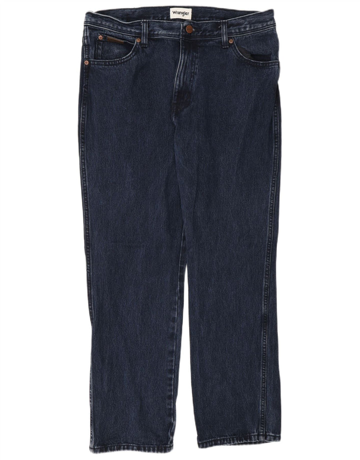 Wrangler Mens Texas Straight Jeans W34 L30 Navy Blue