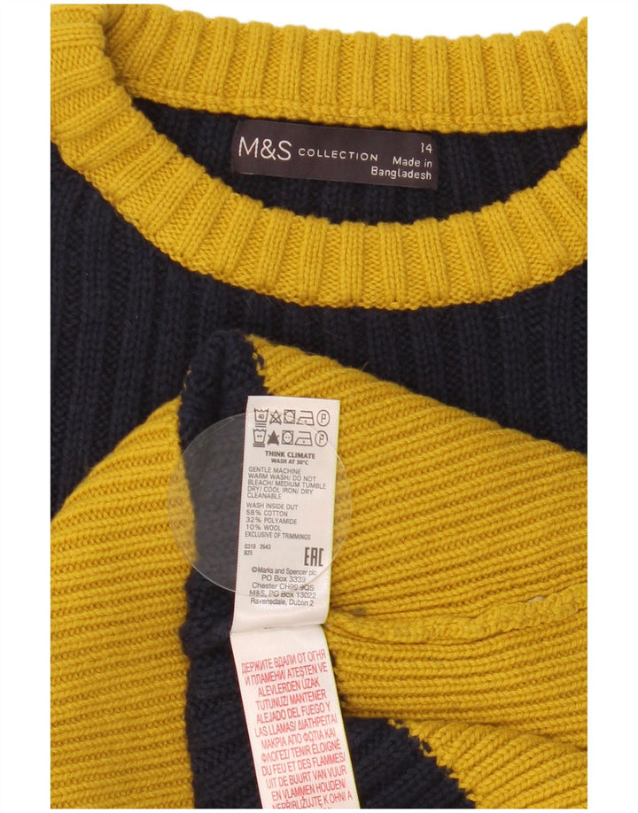 Marks & Spencer Womens Crew Neck Jumper Sweater UK 14 Medium Multicoloured