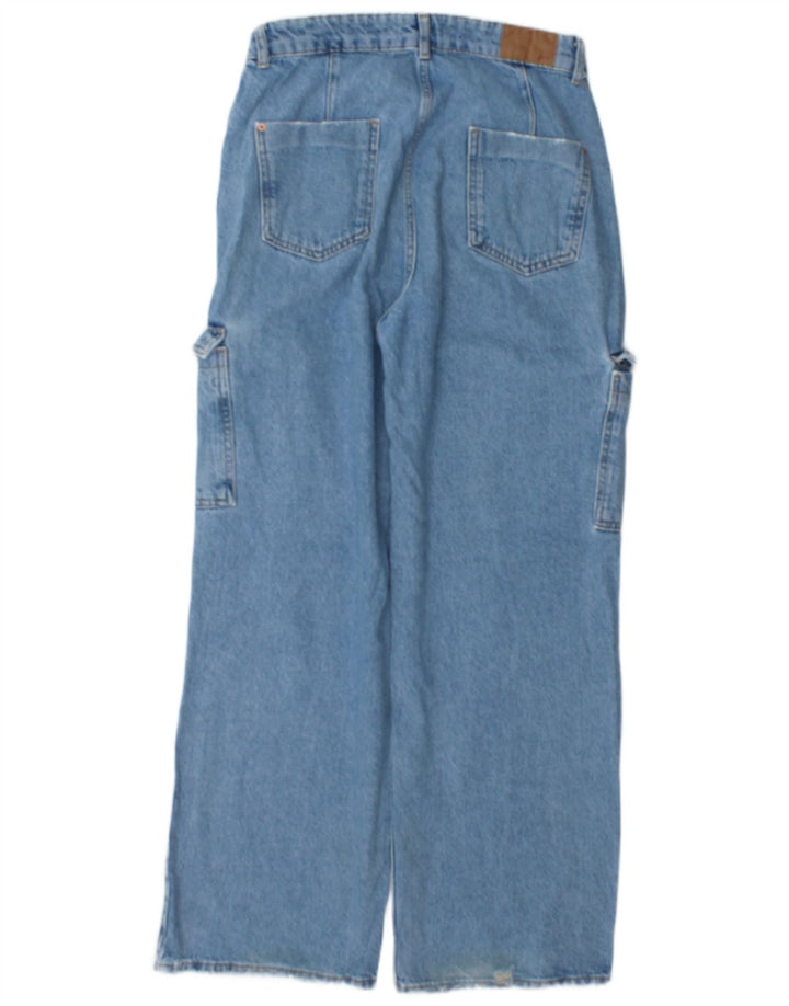 Zara Womens Cargo Loose Jeans EU 40 Medium W30 L30 Blue Cotton